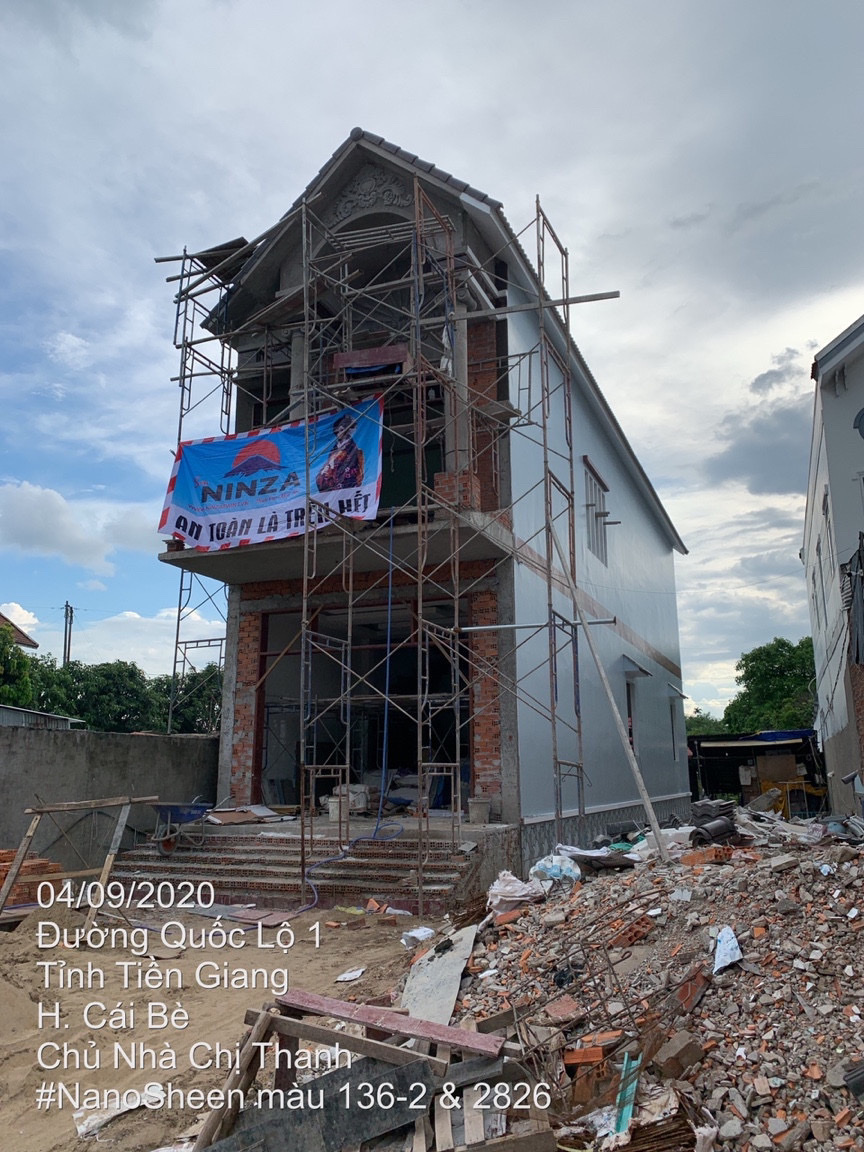 cong trinh son noi that va ngoai that cho nha 2 tang tai cai be tien giang