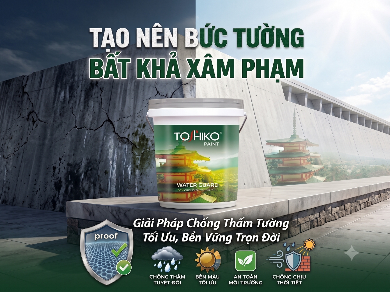 Giải pháp bảo vệ ngôi nhà toàn diện -  Đập tan nỗi lo thấm dột, rêu mốc